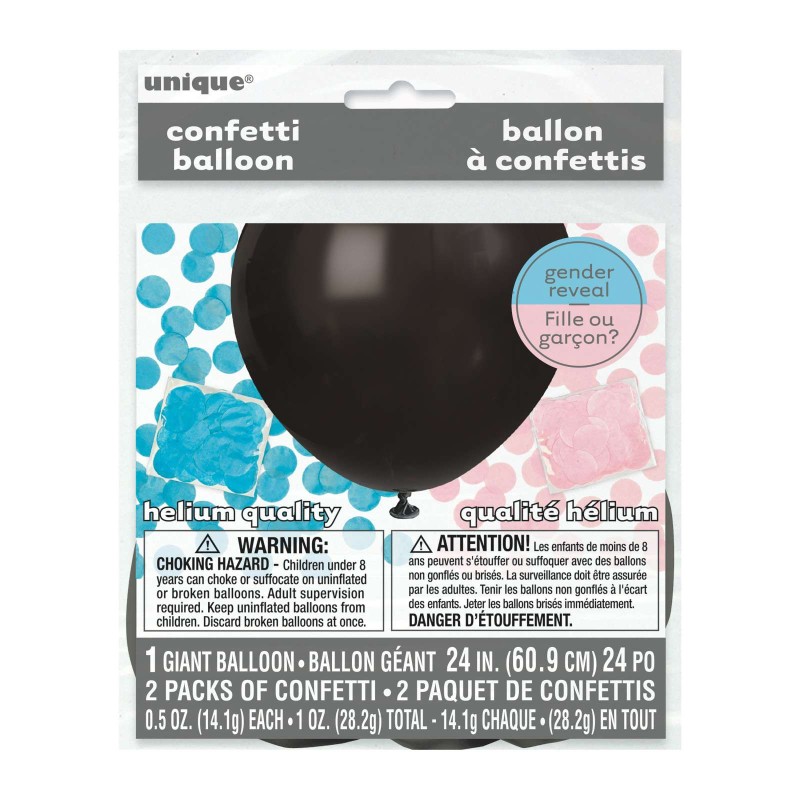 Black Gender Reveal Confetti Balloon Pop Kit | Gender Reveal Party Supplies