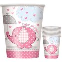 Pink Baby Elephant Paper Cups (Pack of 8) | Pink Baby Elephant Party Supplies