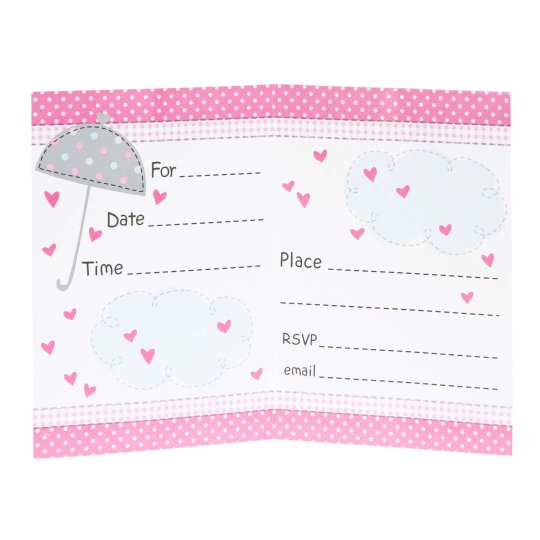 Pink Baby Elephant Baby Shower Party Invitations (Pack of 8) | Pink Baby Elephant Party Supplies