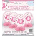 Pink Baby Elephant Mini Honeycomb Centrepieces (Pack of 4) | Pink Baby Elephant Party Supplies