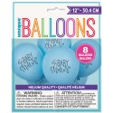 Blue Baby Shower Balloons (Pack of 8) | Baby Shower Balloons Party Supplies