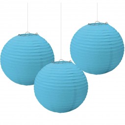 Caribbean Blue Paper Lanterns (Pack of 3) | Decorations