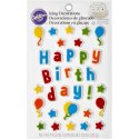 Rainbow Happy Birthday Icing Decorations | Wilton Party Supplies