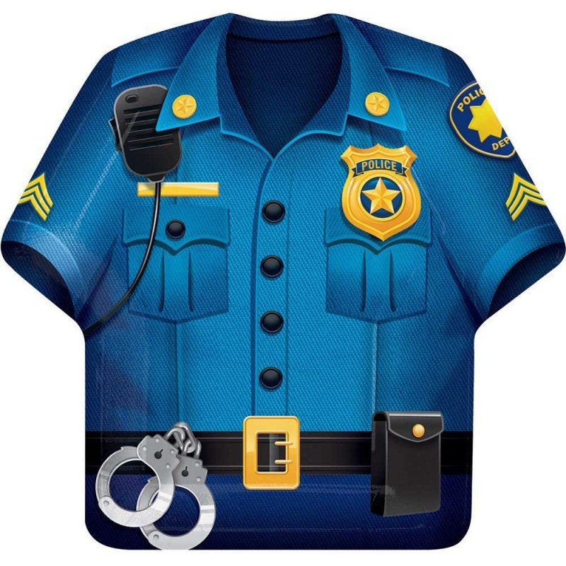 Police Party Shaped Large Plates Pack Of 8 Police Birthday Party