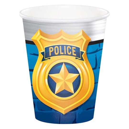 Police Party Paper Cups (Pack of 8) | Police Party Supplies