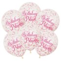 Pink Princess Clear Confetti Balloon (Pack of 6) | Discontinued Party Supplies