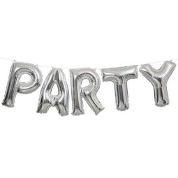 Silver Party Foil Letter Balloon Banner | Letter Balloons Party Supplies