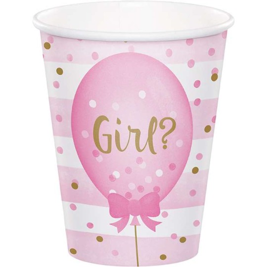 Gender Reveal Balloons Paper Cups (Pack of 8) | Gender Reveal Party Supplies