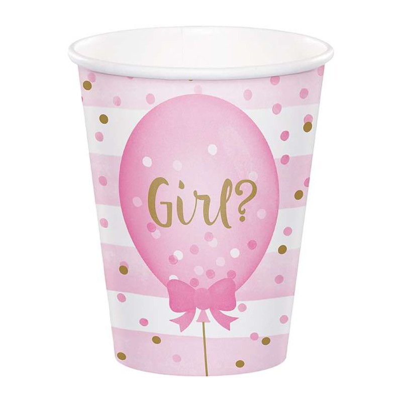Gender Reveal Balloons Paper Cups (Pack of 8) | Gender Reveal Party Supplies