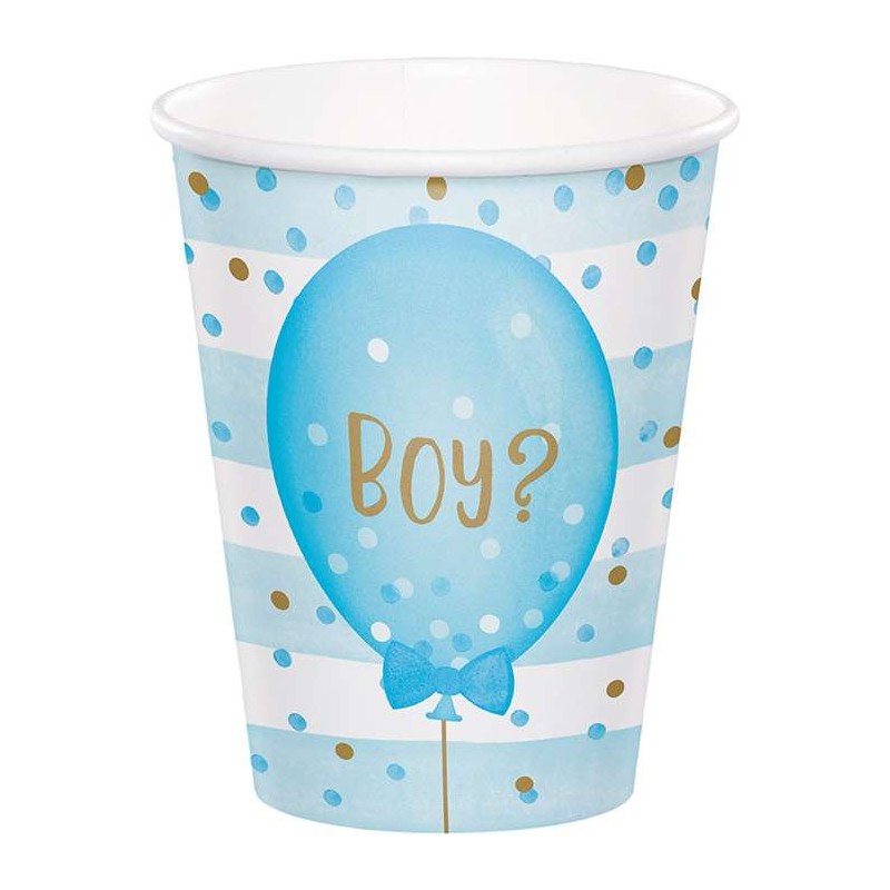 Gender Reveal Balloons Paper Cups (Pack of 8) | Gender Reveal Party Supplies