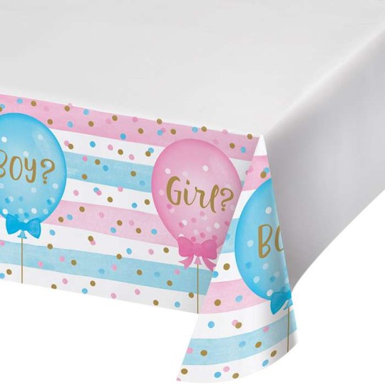 Gender Reveal Balloons Plastic Tablecloth | Gender Reveal Party Supplies