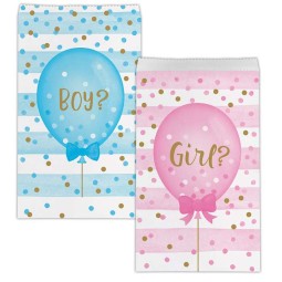 Gender Reveal Balloons Paper Favour Bags (Pack of 10) | Gender Reveal Party Supplies