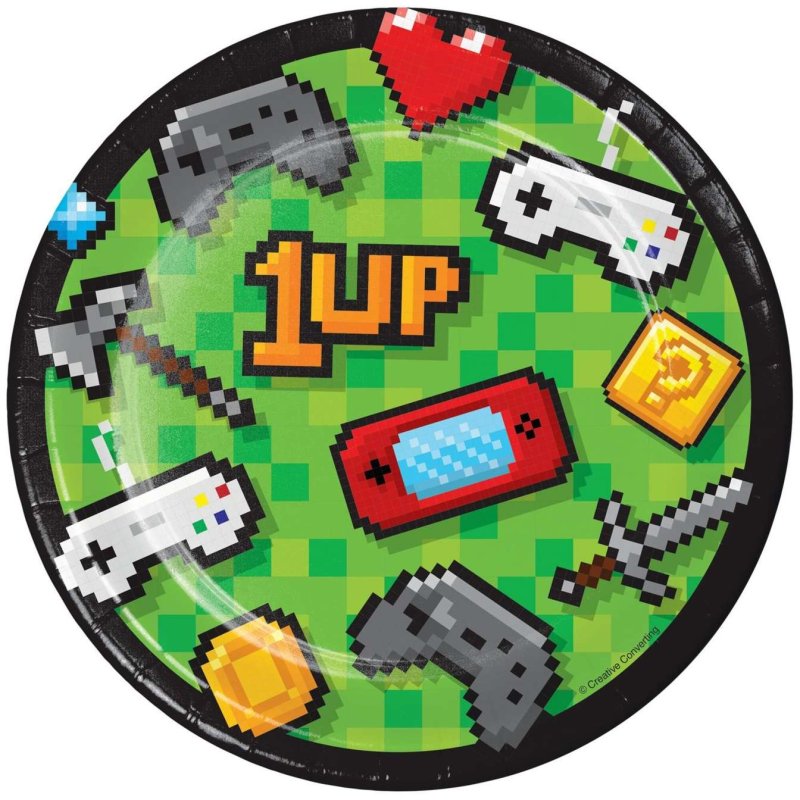 Video Game Party Small Plates (Pack of 8) | Video Game Party Supplies