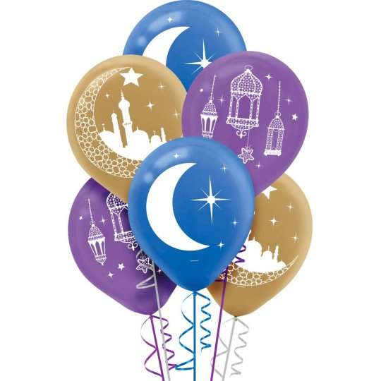 Eid Latex Balloons (Pack of 15) | Ramadan/Eid Party Supplies