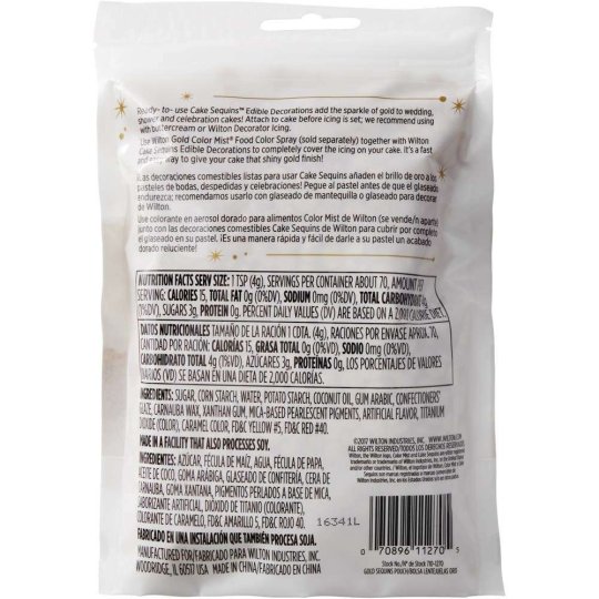 Wilton Gold Sequins (283g) | Wilton Party Supplies