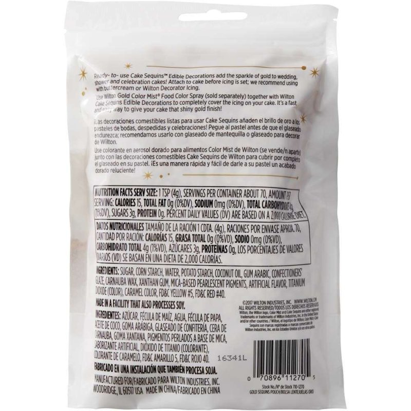 Wilton Gold Sequins (283g) | Wilton Party Supplies