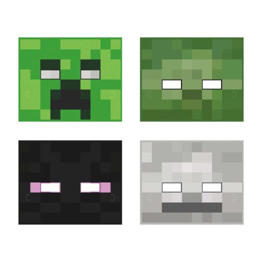 Minecraft Party Masks (Pack of 8) | Minecraft Party Supplies