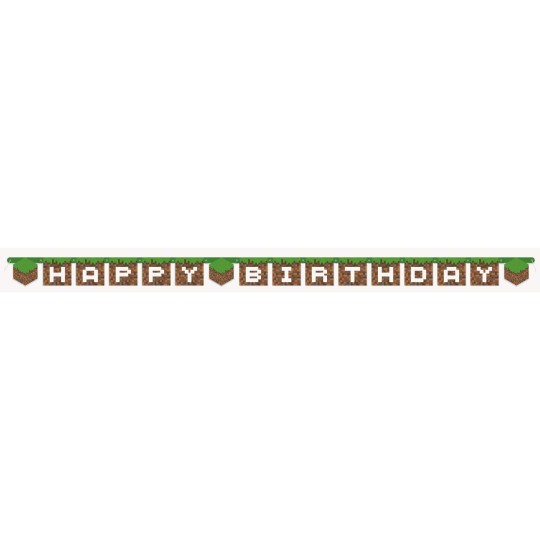Minecraft Happy Birthday Banner | Minecraft Party Supplies