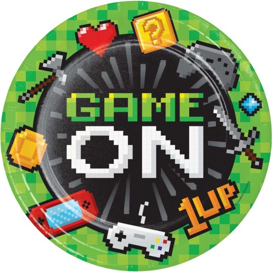 Gaming Party Large Plates (Pack of 8) | Gaming Party Supplies