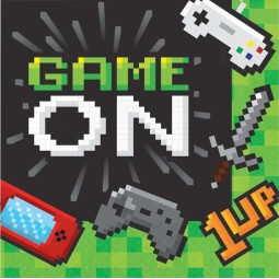 Gaming Party Large Napkins (Pack of 16) | Video Game Party Supplies