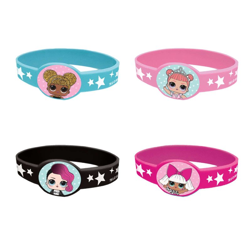 LOL Surprise Rubber Wristbands (Set of 4) | LOL Surprise Party Supplies