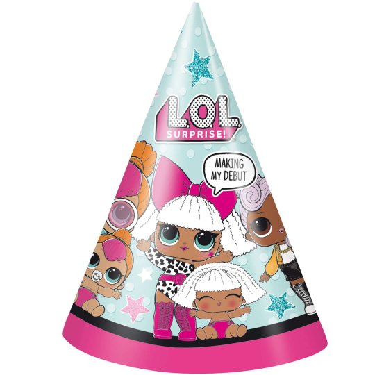 LOL Surprise Party Hats (Pack of 8) | LOL Surprise Party Supplies