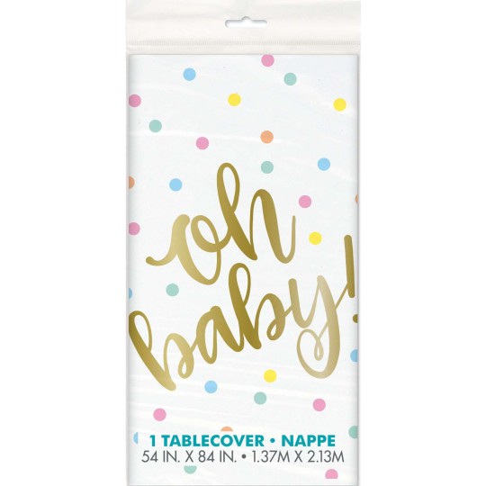Oh Baby! Baby Shower Plastic Tablecover | Oh Baby Party Supplies
