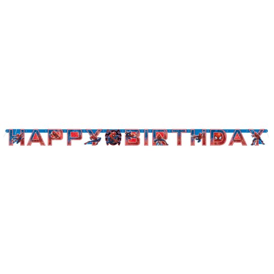 Spiderman Happy Birthday Jointed Banner | Spiderman Party Supplies