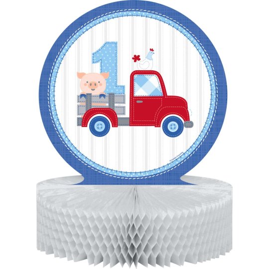 Blue Farmhouse 1st Birthday Party Centrepiece | Blue Farm 1st Birthday Party Supplies