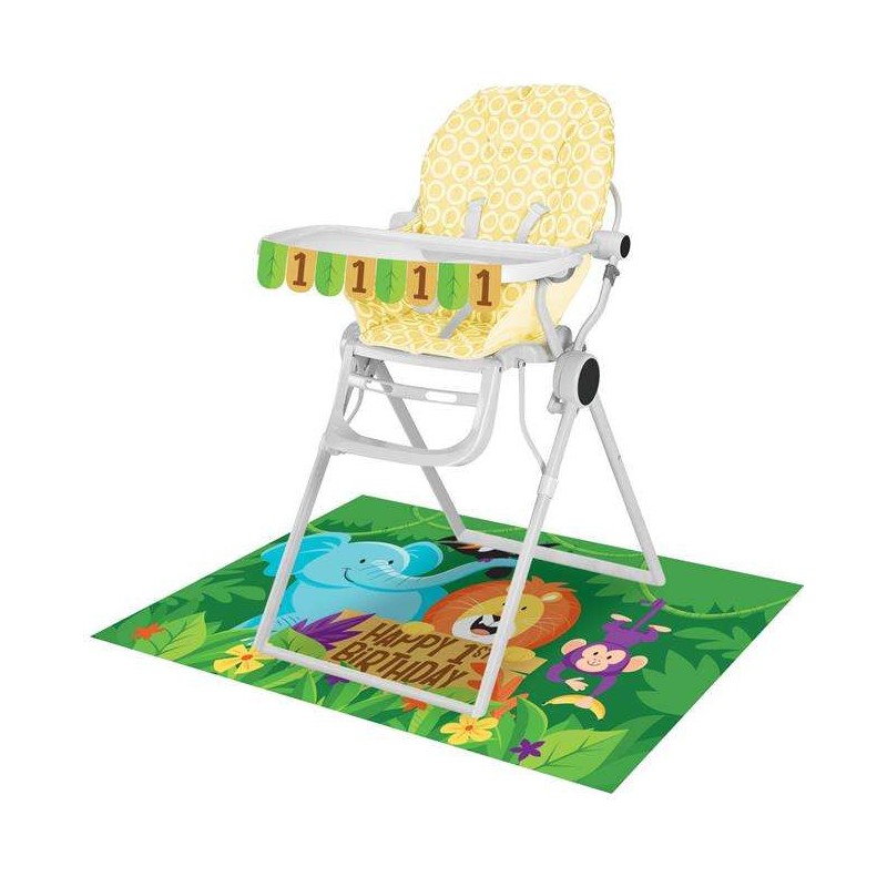 Jungle Safari 1st Birthday High Chair Decorating Kit | Jungle Animals Party Supplies