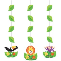 Jungle Safari Hanging Swirls (Set of 3) | Jungle Animals Party Supplies