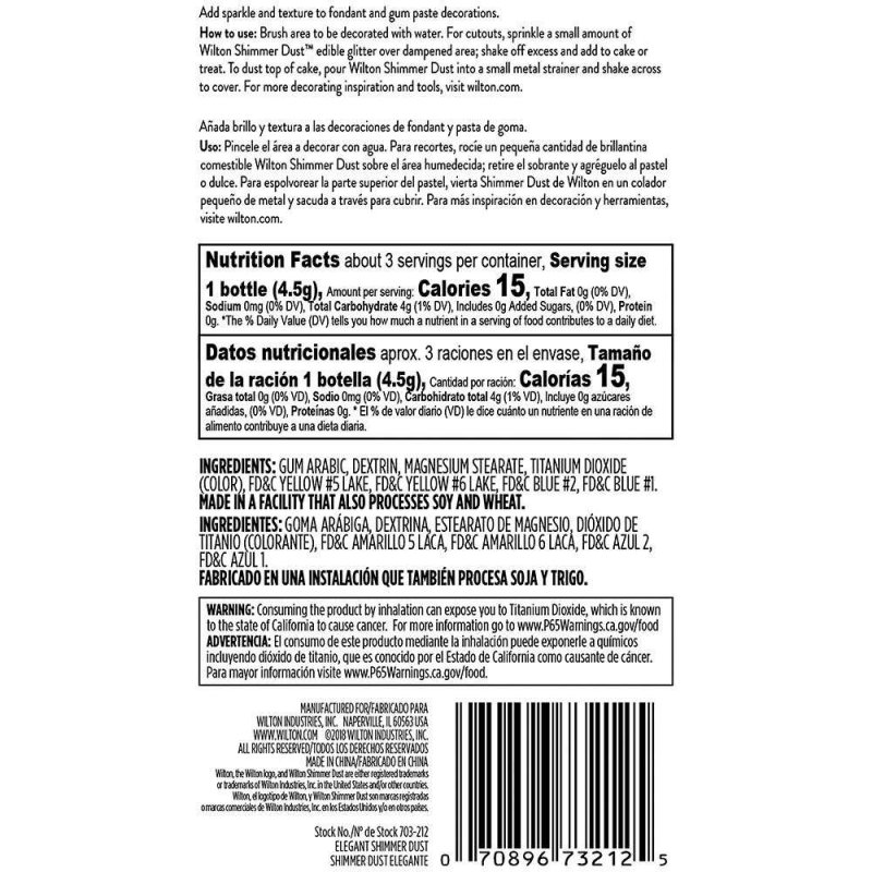 Wilton Elegant Shimmer Glitter Dust (Set of 3) | Wilton Party Supplies