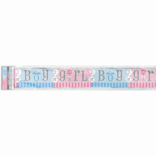 Gender Reveal Foil Party Banner | Discontinued Party Supplies