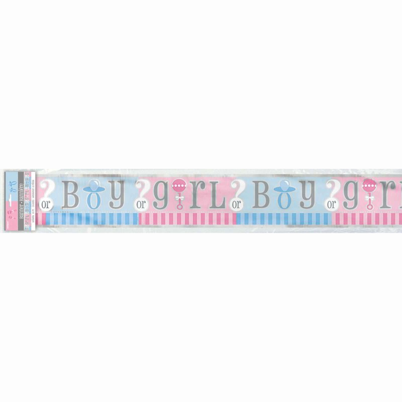 Gender Reveal Foil Party Banner | Discontinued Party Supplies