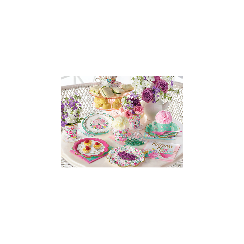 Floral Tea Party Small Plates (Pack of 8) | Floral Tea Party Party Supplies