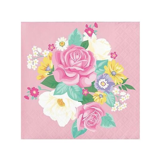 Floral Tea Party Small Napkins (Pack of 16) | Floral Tea Party Party Supplies