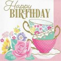 Floral Tea Party Happy Birthday Large Napkins (Pack of 16) | Floral Tea Party Party Supplies