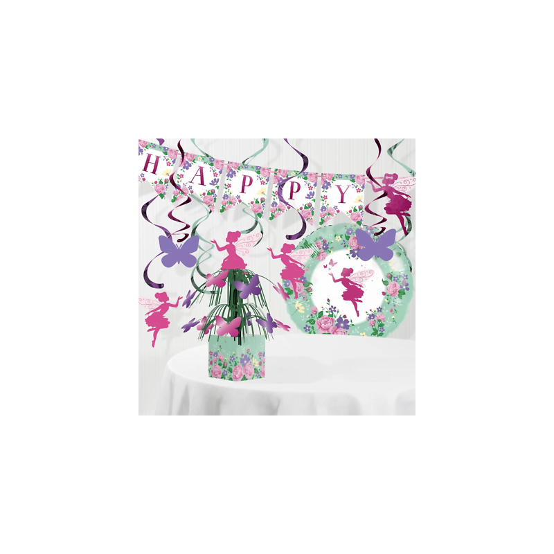 Floral Fairy Sparkle Large Plates (Pack of 8) | Fairies Party Supplies