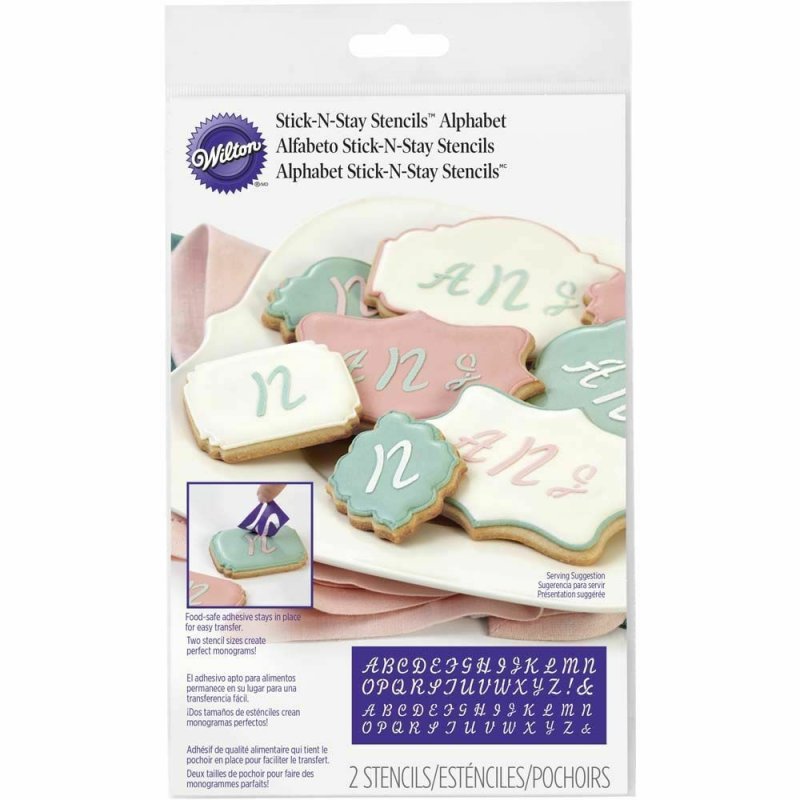Wilton Stick-N-Stay Alphabet Monogram Stencils | Wilton Party Supplies