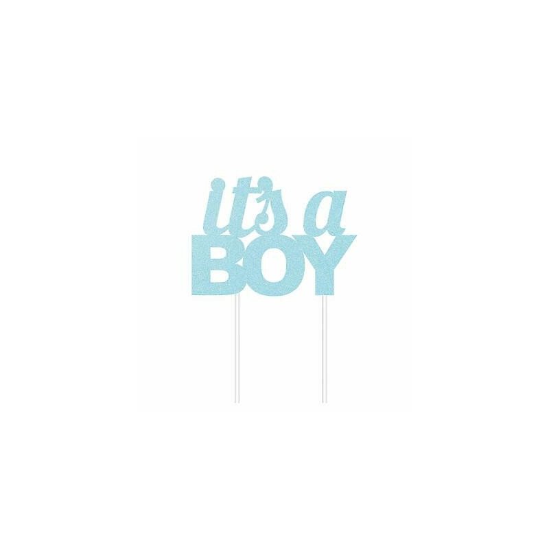 It's A Boy Blue Glitter Cake Topper | Decorations Party Supplies