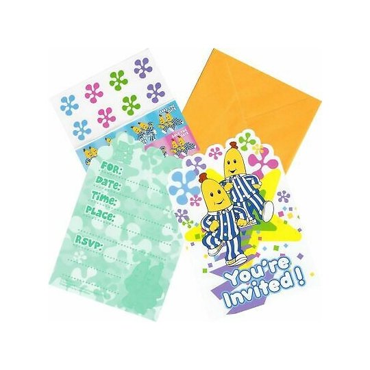 Bananas in Pyjamas Party Invitations Set (Pack of 8) | Bananas in Pyjamas Party Supplies