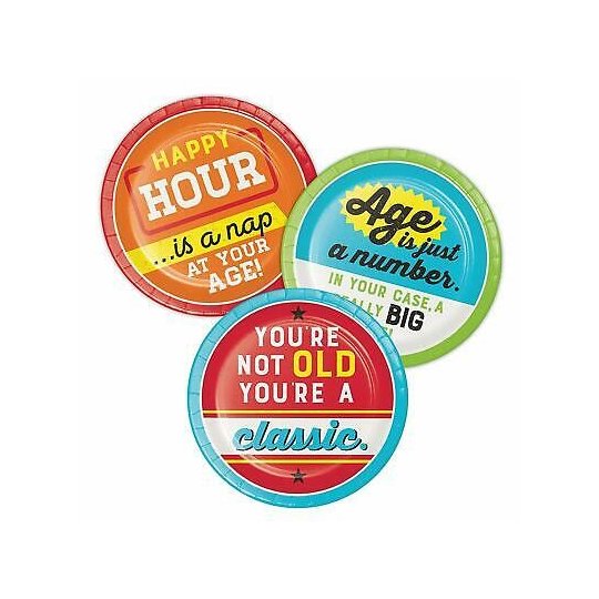 Old Age Humour Small Plates (Pack of 8) | Old Age Humour Party Supplies