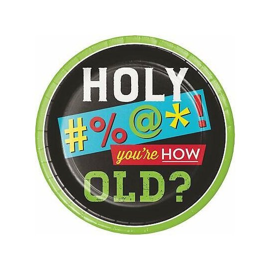 Old Age Humour Large Plates (Pack of 8) | Old Age Humour Party Supplies
