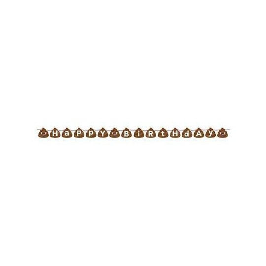 Emoji Poop Happy Birthday Banner | Emoji Party Supplies