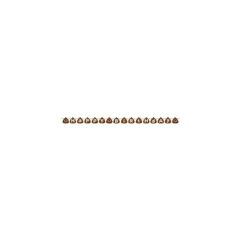 Emoji Poop Happy Birthday Banner | Emoji Party Supplies