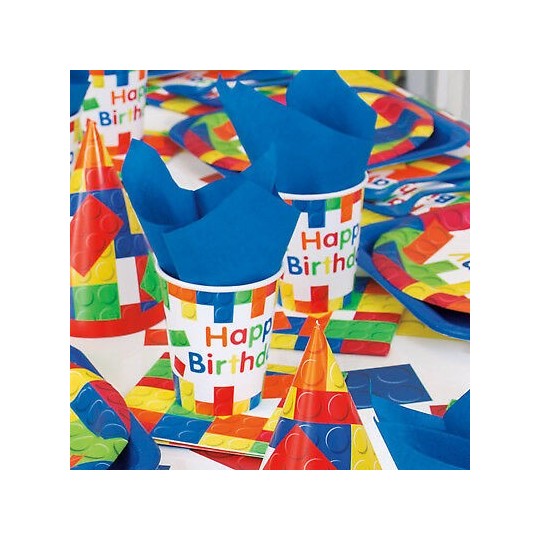 Block Party Paper Cups (Pack of 8) | Lego Party Supplies