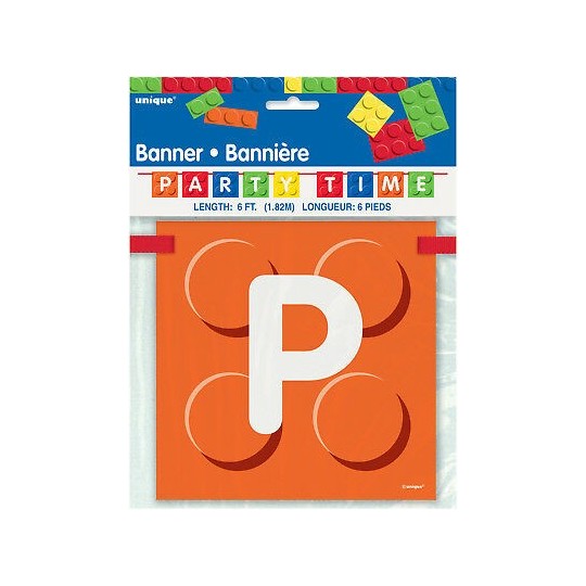 Block Party Time Banner | Lego Party Supplies