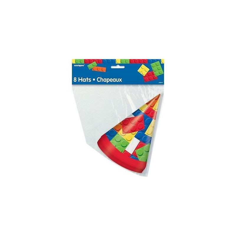Block Party Hats (Pack of 8) | Lego Party Supplies