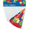 Block Party Hats (Pack of 8) | Lego Party Supplies